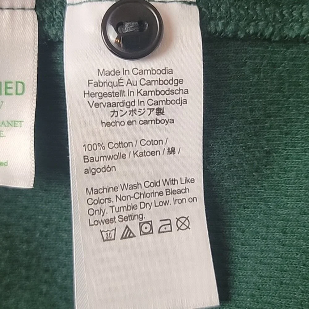 J.CREW Oarsman Hunter Green Three Button Thermal‎ Henley Preppy Casual Shirt M